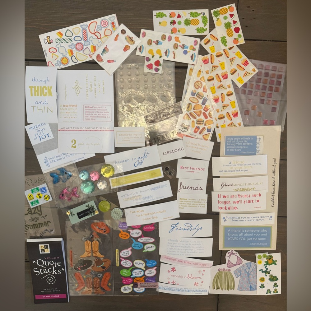 Lot of Scrapbooking, Crafting, Journaling Supplies - 
Sticker & Quote Collection